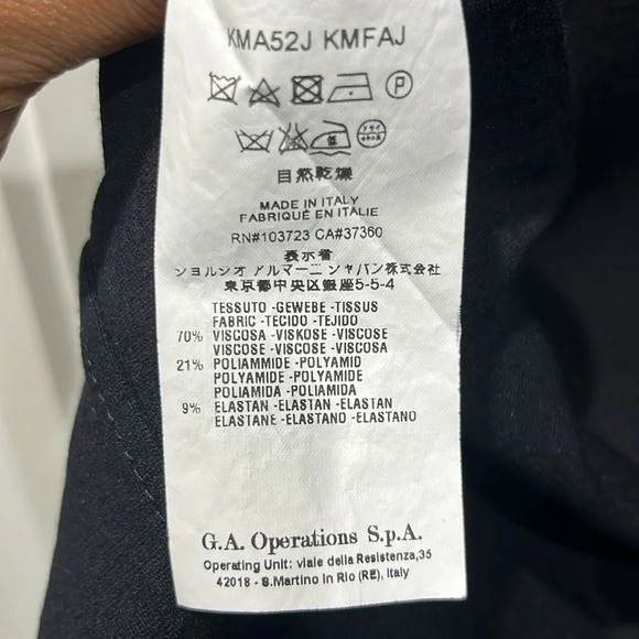 Armani Collezioni Long Sleeve Half Zip Drape Front Black Mid Dress Sz 4 - Picture 7 of 7